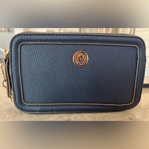 Anne Klein Blue Crossbody, Adjustable Strap and Gold Accents in great condition!